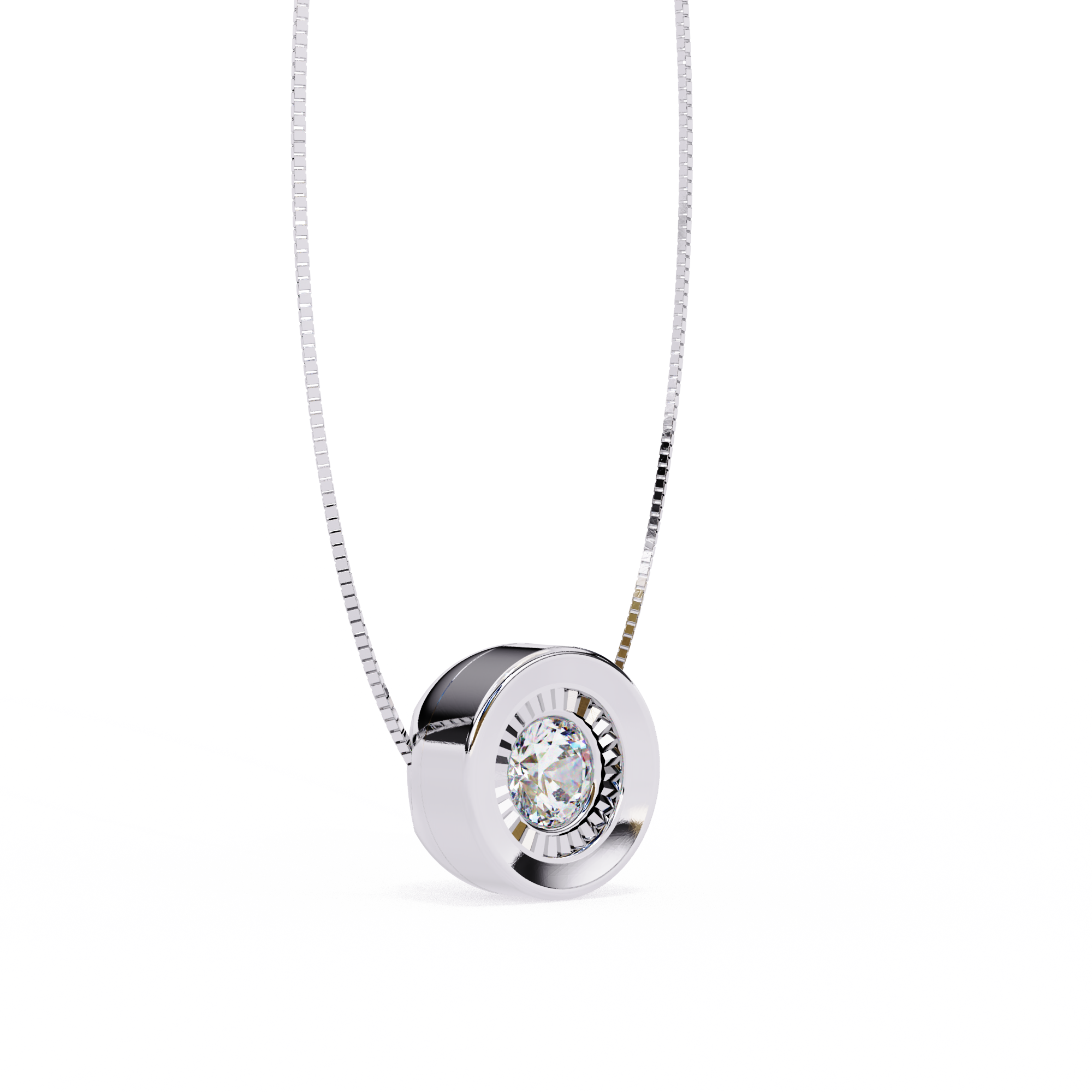 Solitairekart 0.26ct Bezel-Set Natural Diamond Solitaire Pendant-HI Color, VS-SI Clarity